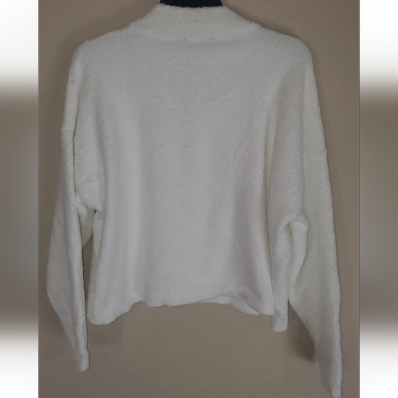 Nordstrom RDI Women’s Large White Half Zip Pullover Fuzzy Kangaroo Pocket - Picture 3 of 4